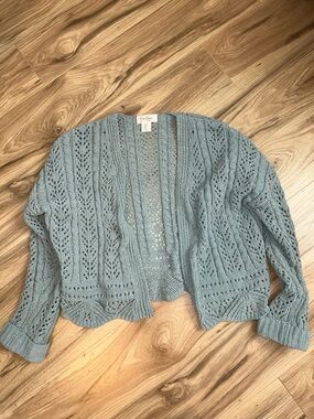 Open-Knit Cropped Cardigan